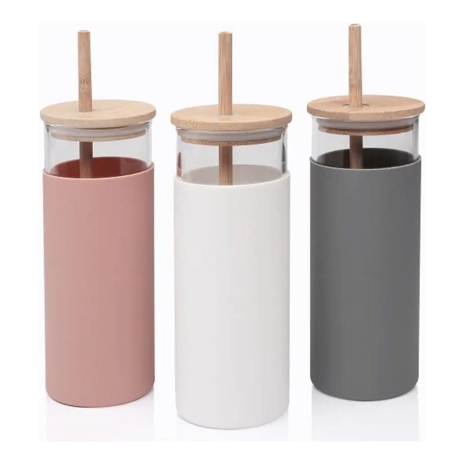 Vaso Con Tapa Y Sorbete Bamboo Ocean B52