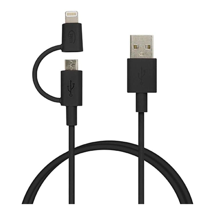 Team Group Cable Wc02 / 2 En 1 / Black - Android - Iphone