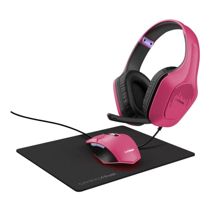 Trust Tridox Kit Gaming Aur+mou+pad Gxt 790p Bundle Pink