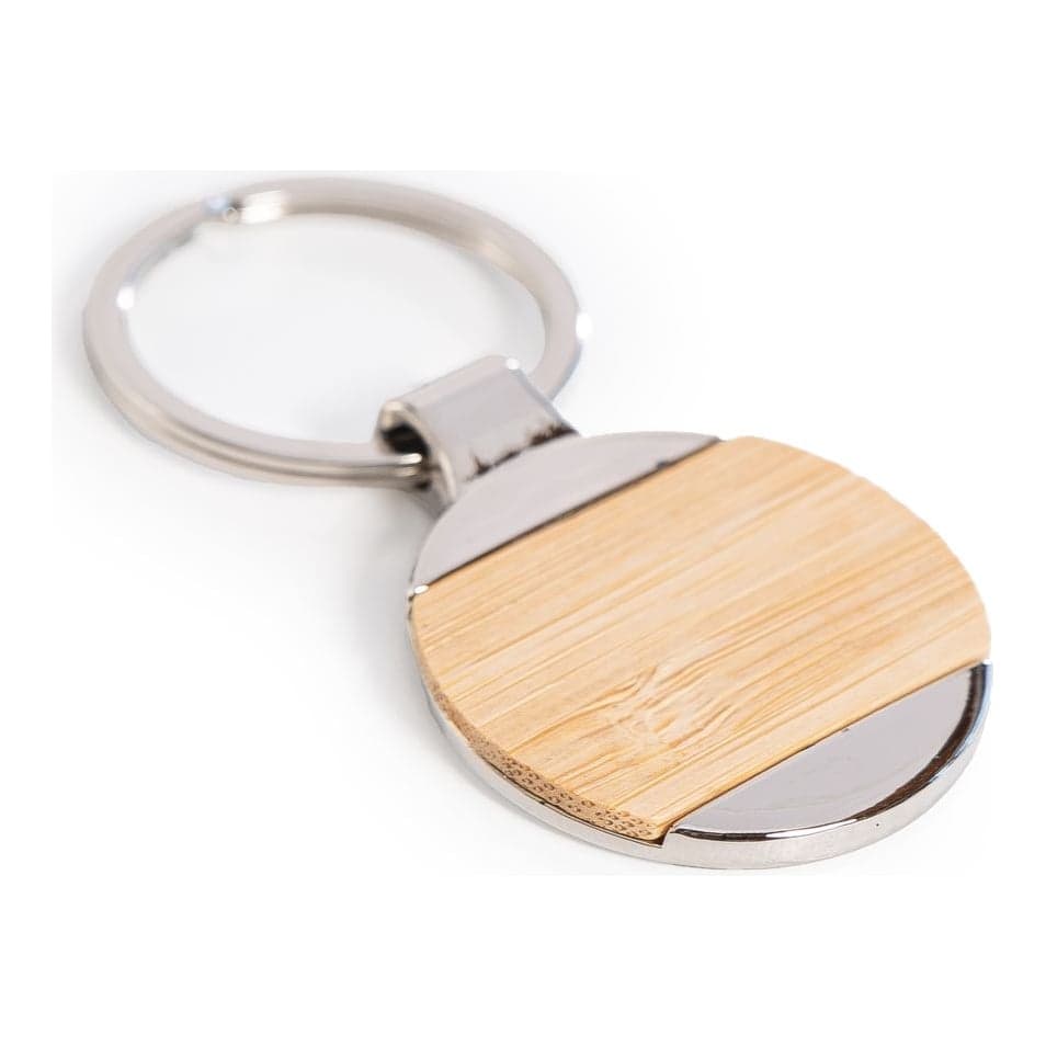 Llavero Circular Bamboo Y Metal
