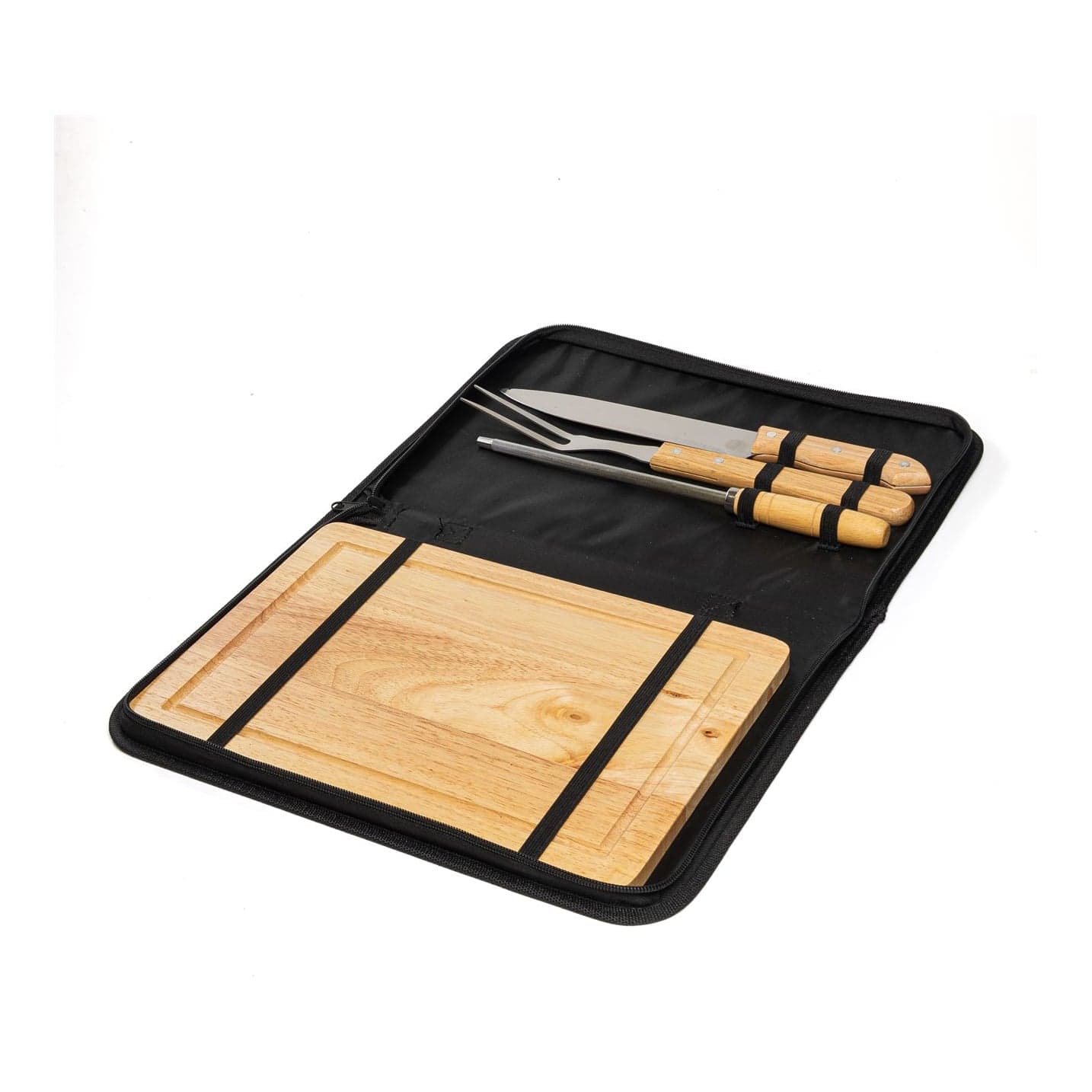 Set De Asado Madera Acero Inox