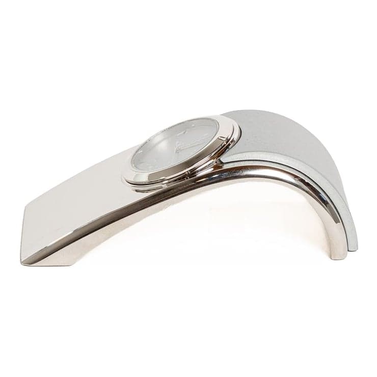 Reloj Escritorio Curvo Metálico Acero Cepillado