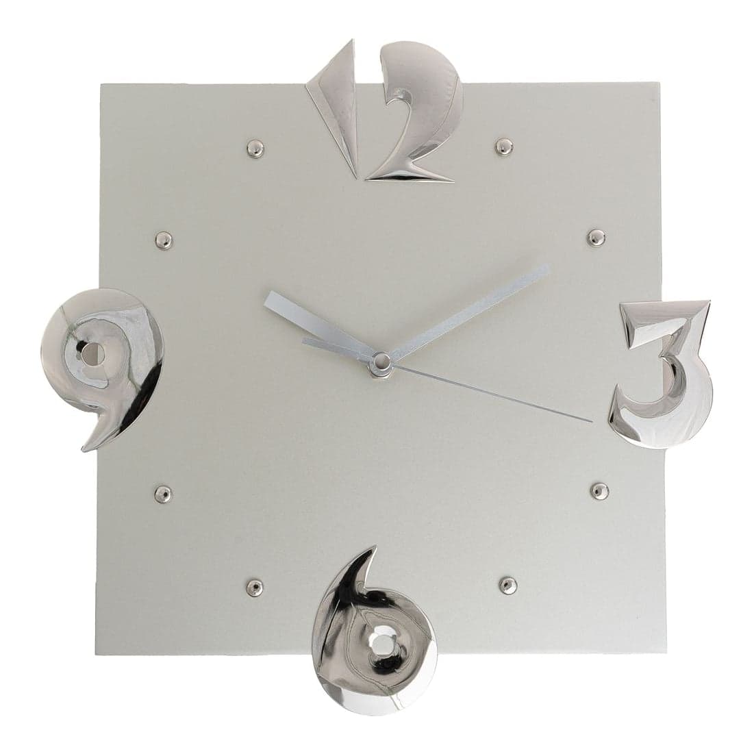 Reloj De Pared Metálico Acero Cepillado